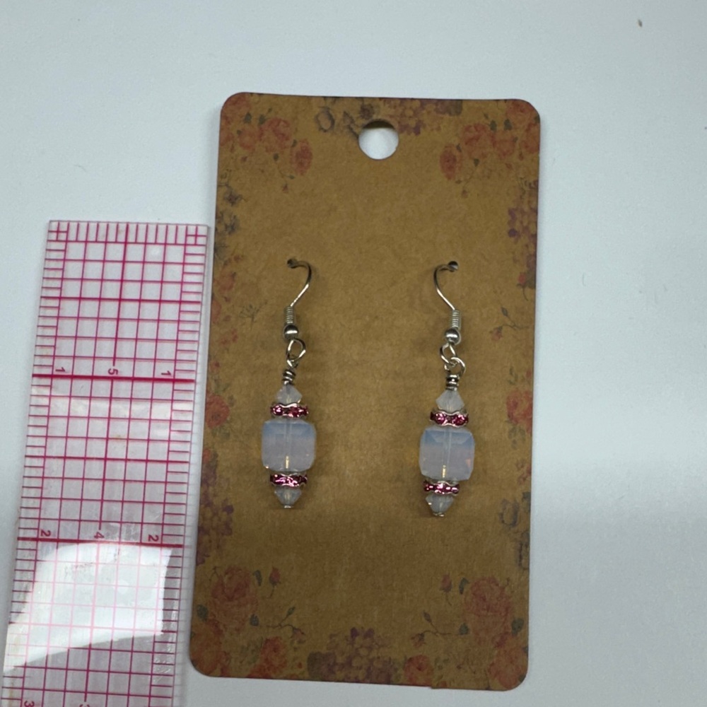 October birthday 🎂- Opal Swarovski Beads and Rose Rhinestone Earrings 2/$22 - Picture 3 of 4